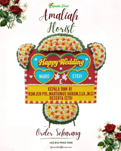 Karangan Papan Bunga Pernikahan di Wonoboyo